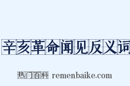 辛亥革命闻见反义词是什么意思的图片